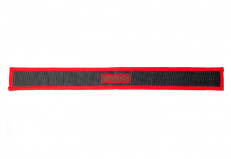 Чехол из неопрена черный на строгий ошейник звено 3,2 мм с красной отделкой