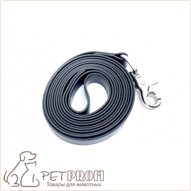 Поводок из биотана гриппи черный 2,4-2,7 мм х 19 мм карабин нерж.сталь рычажный