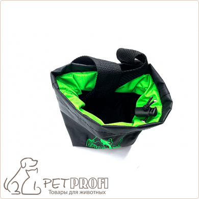 Сумочка для лакомства Vanner черная  с зеленой вышивкой