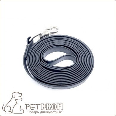 Поводок из биотана гриппи черный 2,4-2,7 мм х 19 мм карабин нерж.сталь рычажный