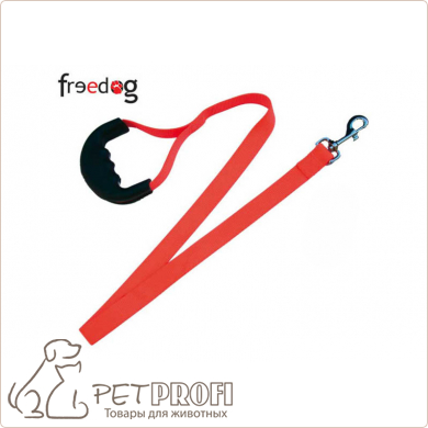 Поводок Freedog нейлоновый светоотражающий красный длина 2 м