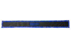 Чехол из неопрена черный на строгий ошейник звено 3,2 мм с синей отделкой