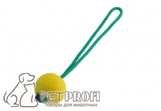Мяч резиновый мягкий  Sprenger на шнуре диаметр 60 мм желтый