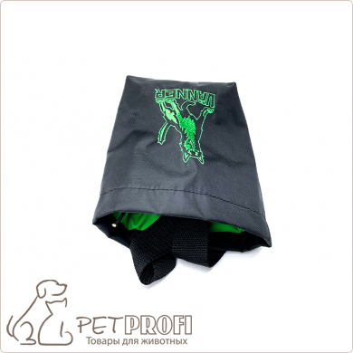 Сумочка для лакомства Vanner черная  с зеленой вышивкой