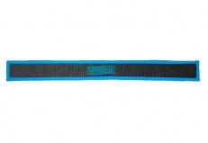 Чехол из неопрена черный на строгий ошейник звено 3,2 мм с голубой отделкой